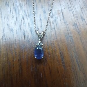 Elegant Blue Gemstone Pendant Necklace